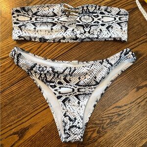 Amazon Snakeskin Bandeau Bikini